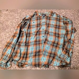 PATAGONIA Mens Buckshot Flannel Shirt Organic Medium Outdoors Work Hike VTG